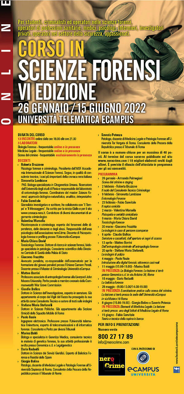webinar scienze forensi