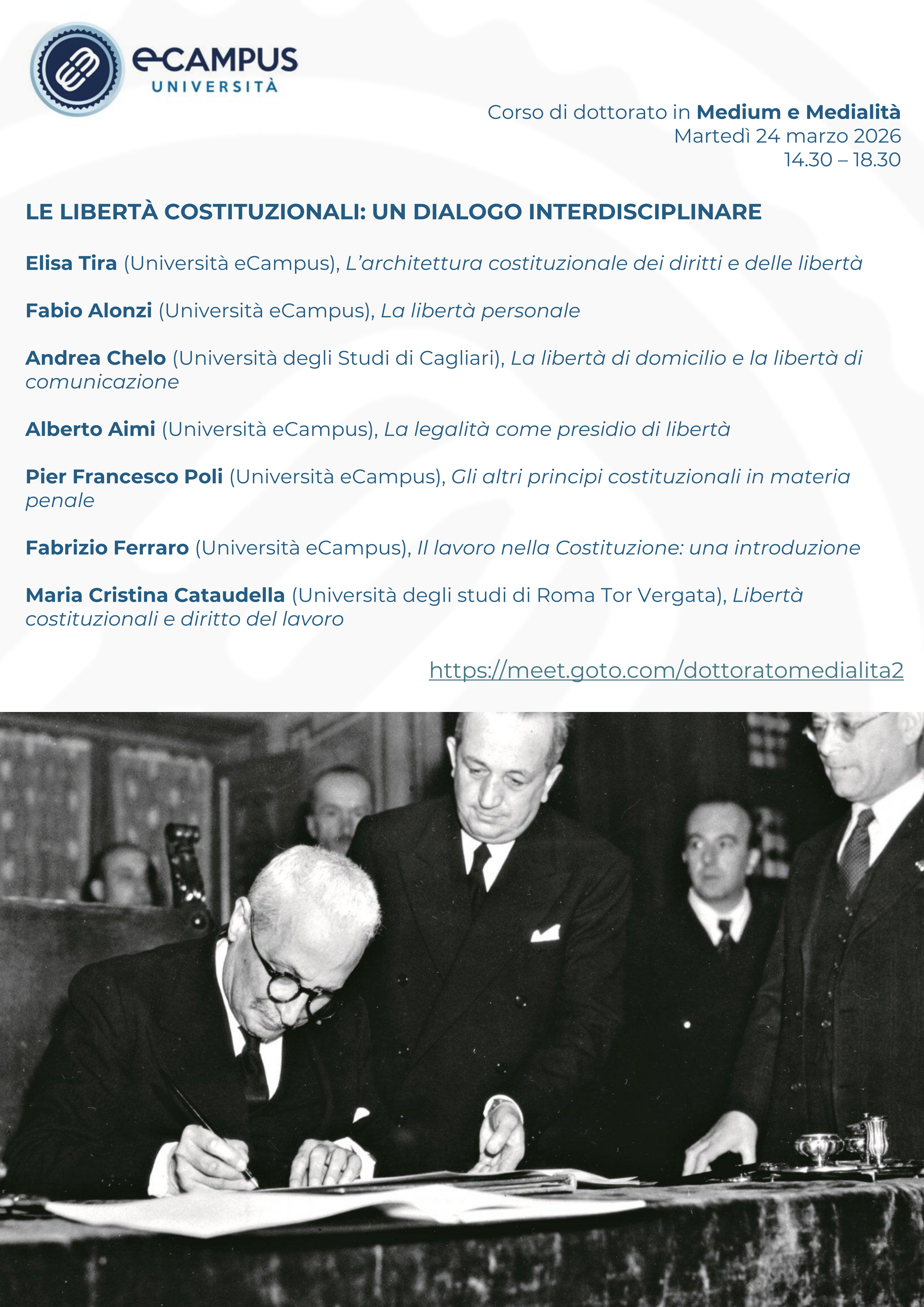 LE LIBERTÀ COSTITUZIONALI: UN DIALOGO INTERDISCIPLINARE