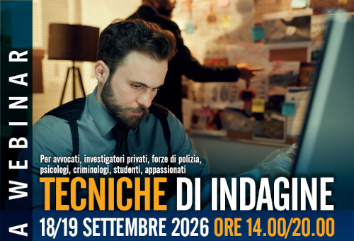Webinar di criminologia: tecniche di indagine
