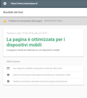 validazione Google-mobile Home Page