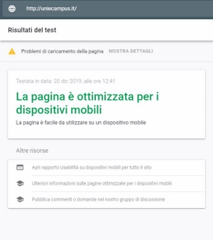 validazione Google-mobile Home Page