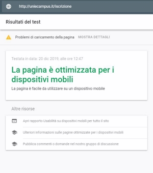 validazione Google-mobile pagina Iscrizione