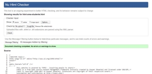 validazione HTML pagina Personale Studente