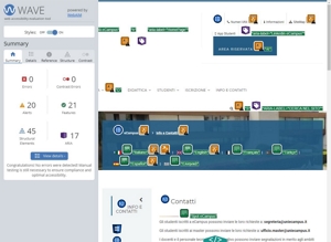 validazione webAIM pagina Info e Contatti