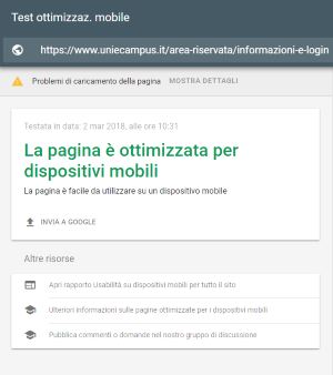 validazione Google-mobile pagina Login