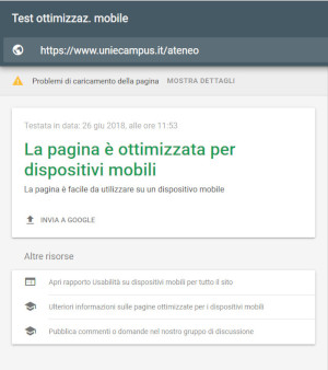 validazione Google-mobile pagina Ateneo