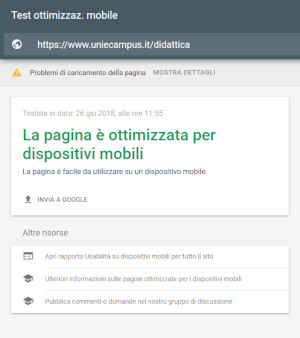 validazione Google-mobile pagina Didattica