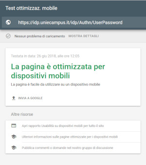 validazione Google-mobile pagina Login