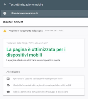 validazione Google-mobile Home Page