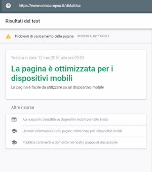 validazione Google-mobile pagina Didattica