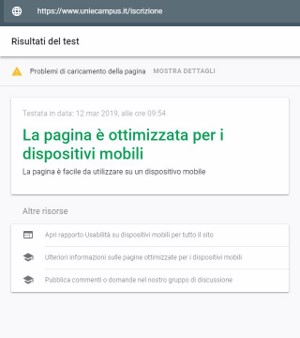 validazione Google-mobile pagina Iscrizione