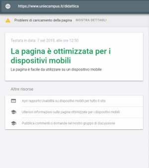 validazione Google-mobile pagina Didattica