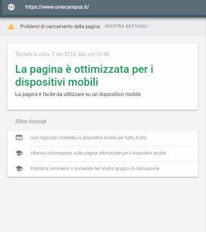 validazione Google-mobile Home Page