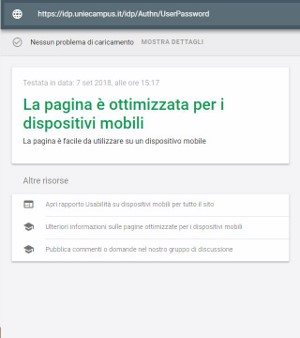 validazione Google-mobile pagina Login