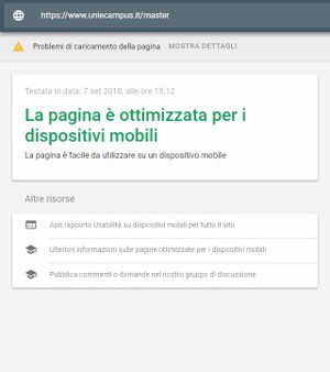 validazione Google-mobile pagina Master