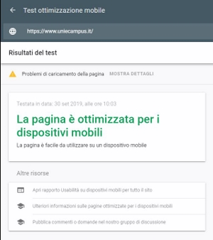 validazione Google-mobile Home Page