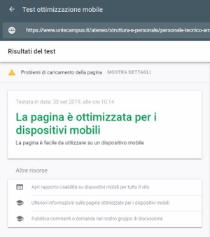 validazione Google-mobile pagina Numeri Utili